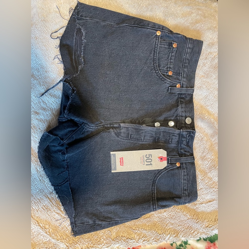 Levi's 501 High-Rise Black Denim Jean Shorts